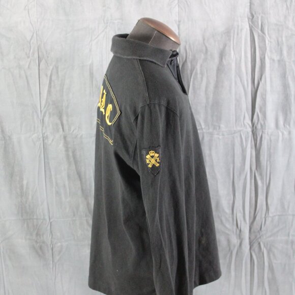 Vintage Polo Rugby Jersey - Black Colour with Stitched Logo - Men's Medium - Picture 8 of 10